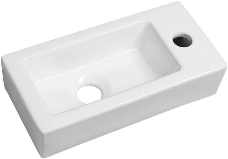Umywalka Sapho Small Zoe ścienna prostokątna prawa biała 37x18 cm 1 szt.