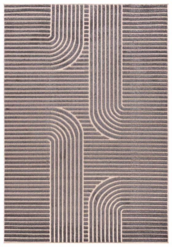 Dywan wewnętrzny/zewnętrzny Madison NM72C prostokąt Mazovia 120x 170 cm szary motyw geometryczny krótki włos 1 szt.