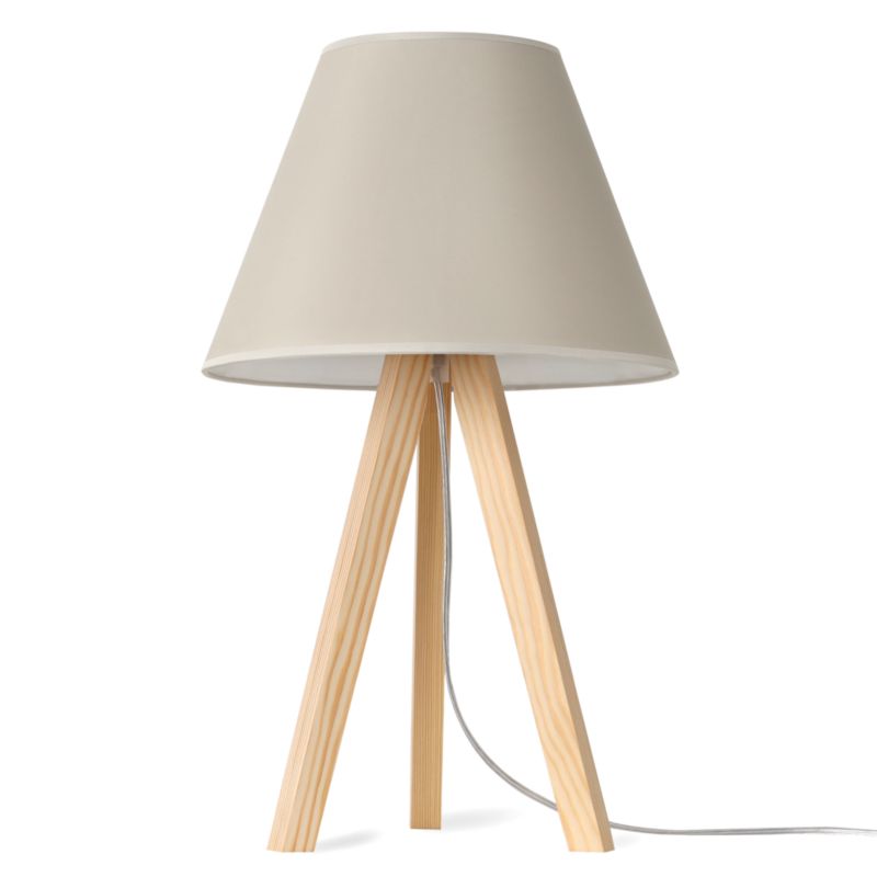 Lampa stołowa nocna trójnóg naturalny Light Home Gaja 1x E27 60W abażur średni beżowy 1szt.