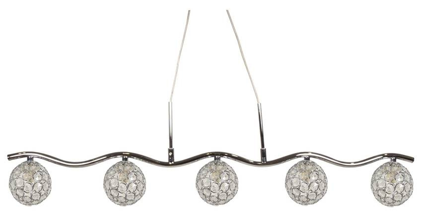 Srebrna lampa wisząca regulowana do salonu STARLET metal