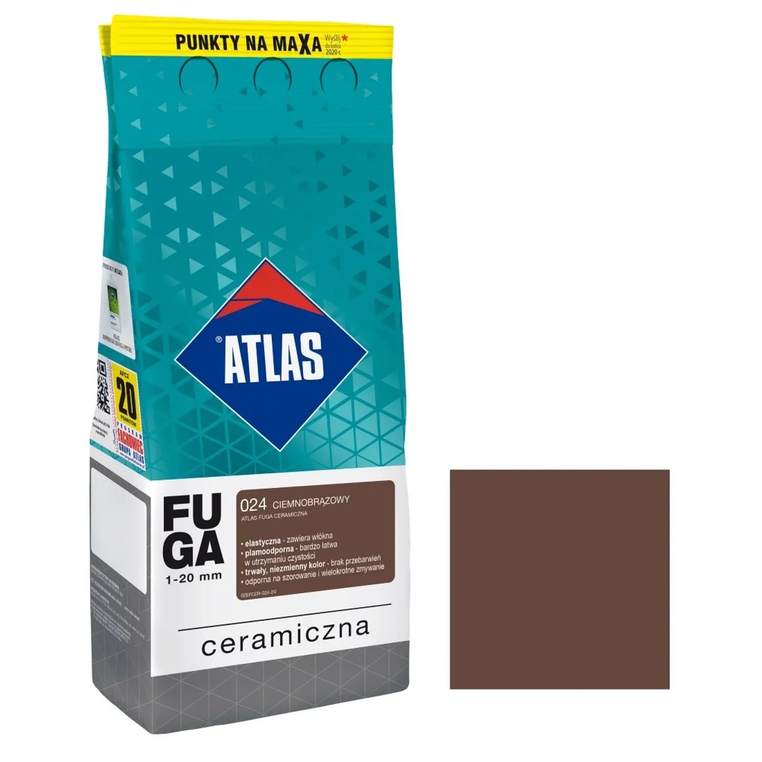 Atlas Fuga ceramiczna 024 ciemno brązowy 2 kg