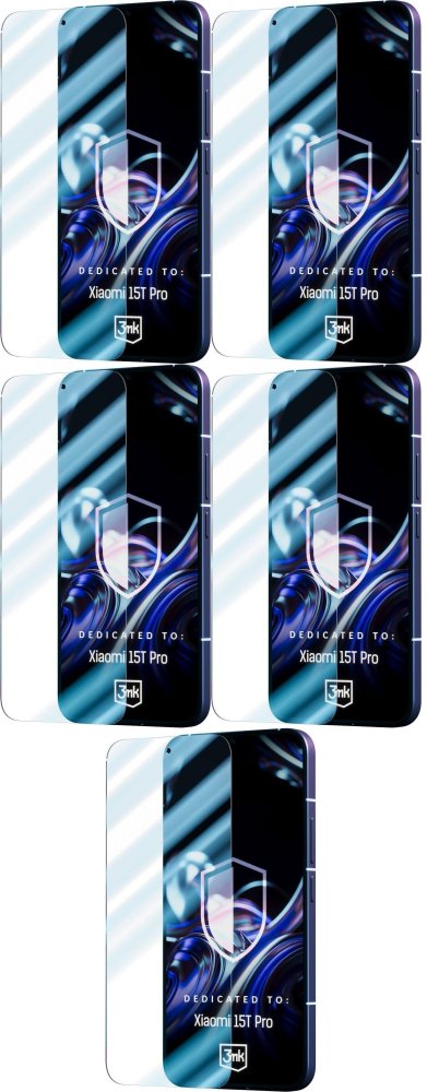 5x Szkło hybrydowe 3mk FlexibleGlass, do Xiaomi 15T Pro 5G