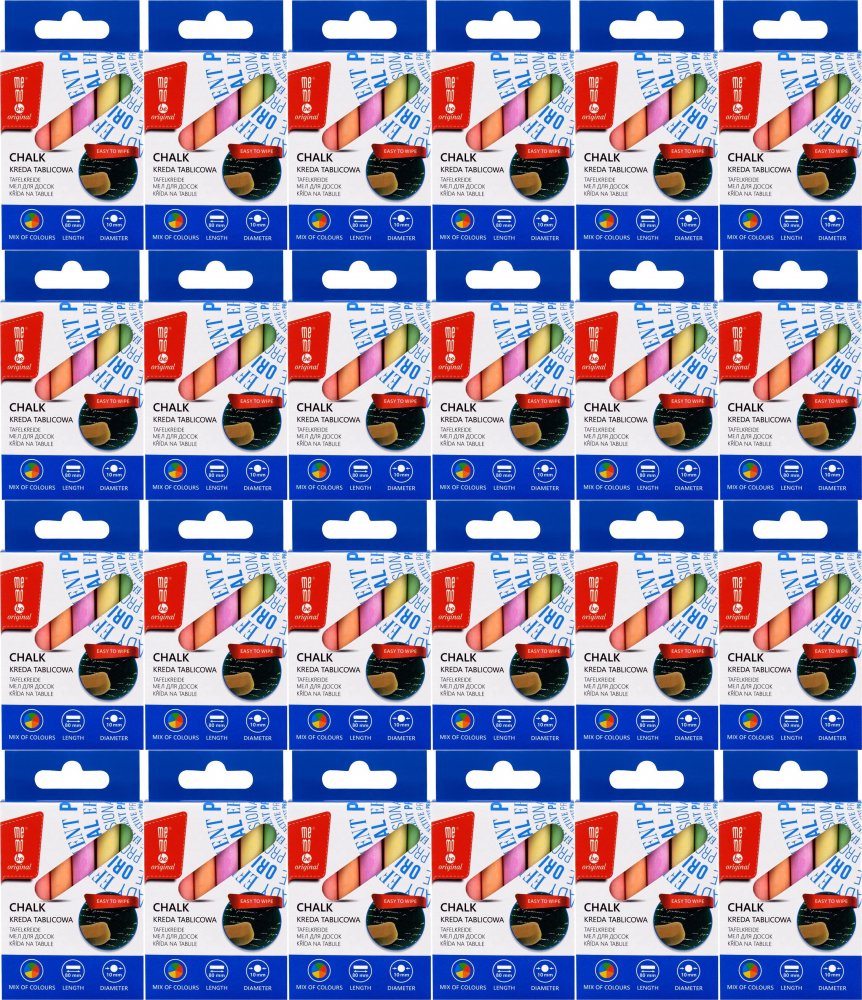 24x Kreda tablicowa MemoBe, 12 sztuk, mix kolorów