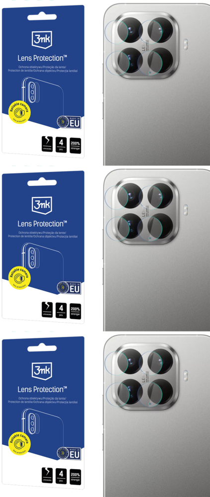 3x Szkło hybrydowe 3mk Lens Protection, na aparat, do Xiaomi 15T Pro 5G