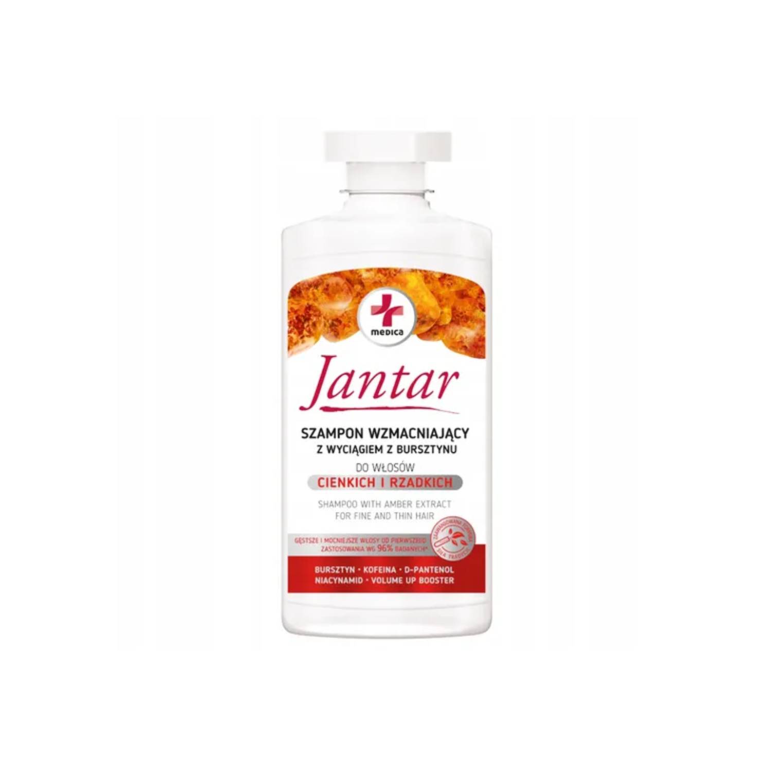 Jantar medica - szampon wzmacniający z wyciągiem z bursztynu do włosów cienkich i rzadkich, 330 ml