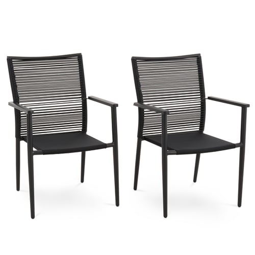 2er Set Gartenstühle Codi - Schwarz