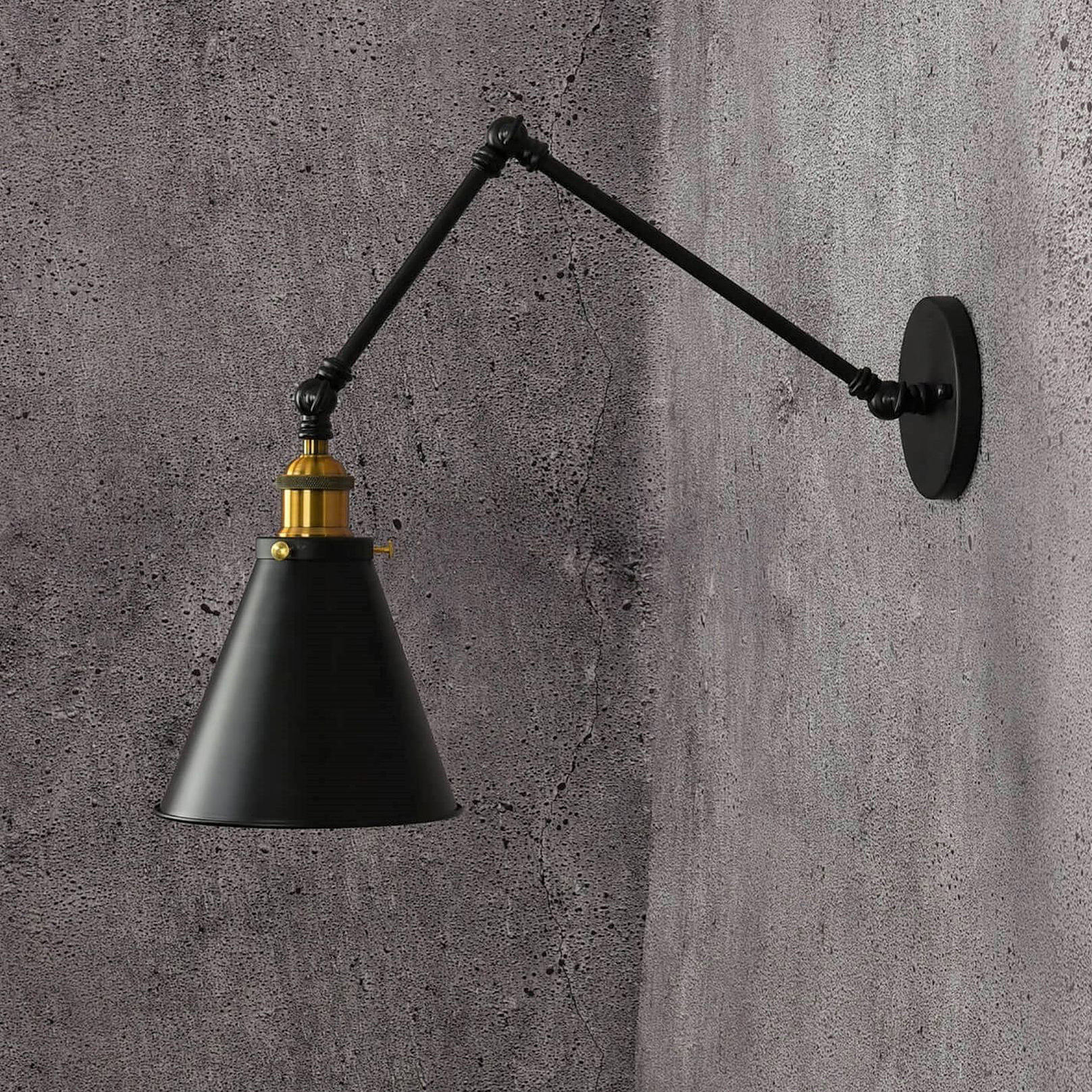 Lumina Deco Rubi W2 kinkiet 1x40W czarny/mosiądz LDWB007-2BK