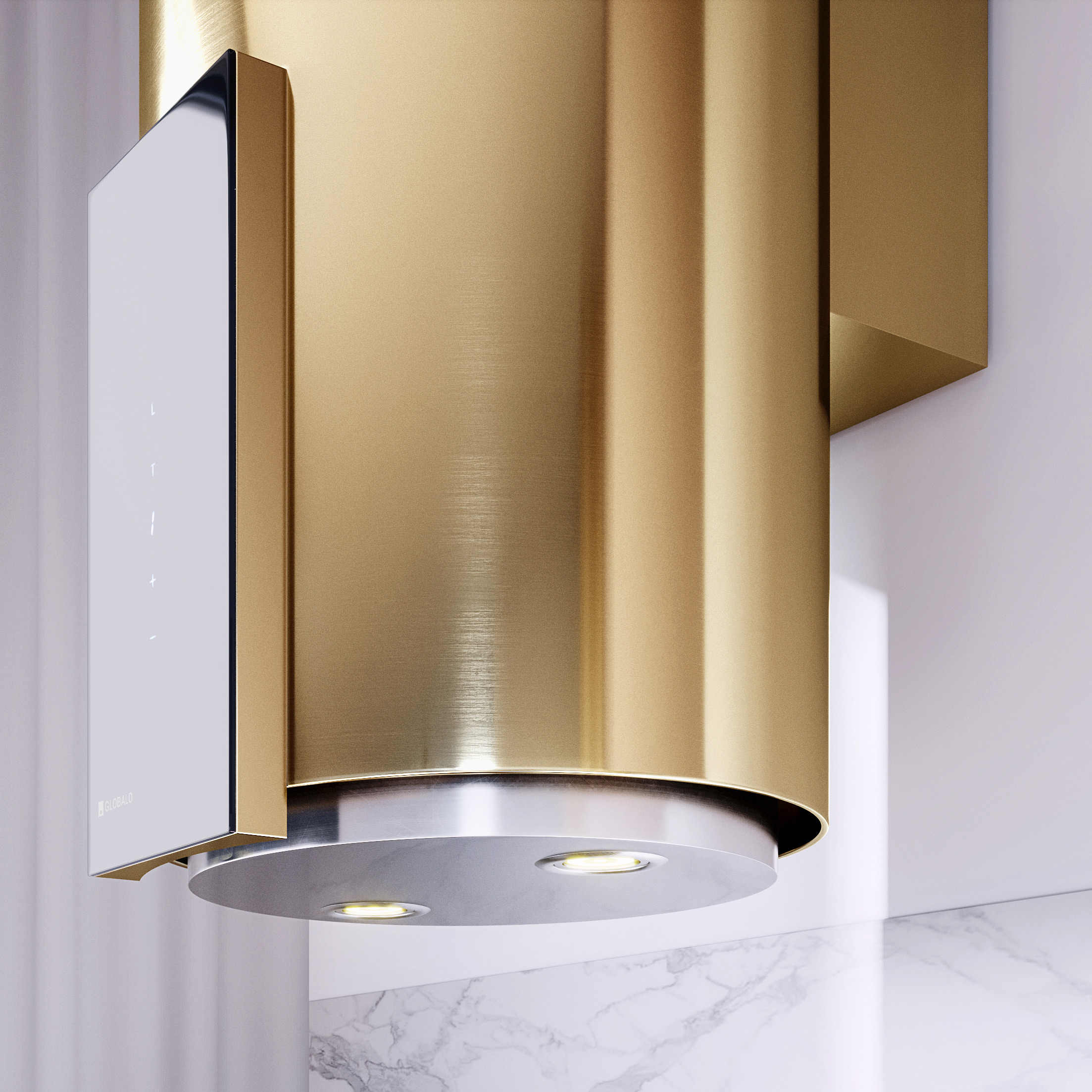 Globalo Exclusive Roxano okap kuchenny 50 cm ścienny złoty ROXANO_39_1_LIGHT_GOLD