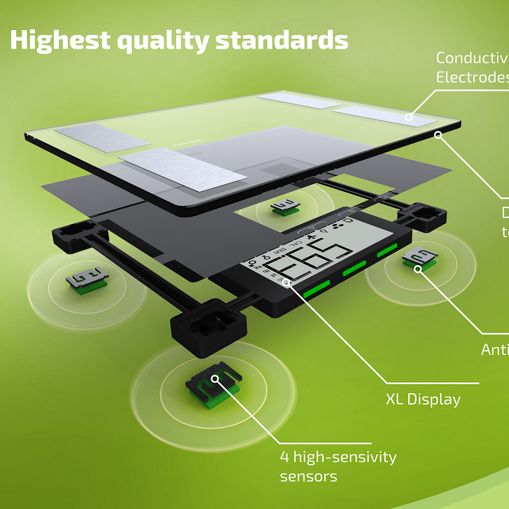 Soehnle Shape Sense Connect 50 waga łazienkowa analityczna czarna/srebrna 63879