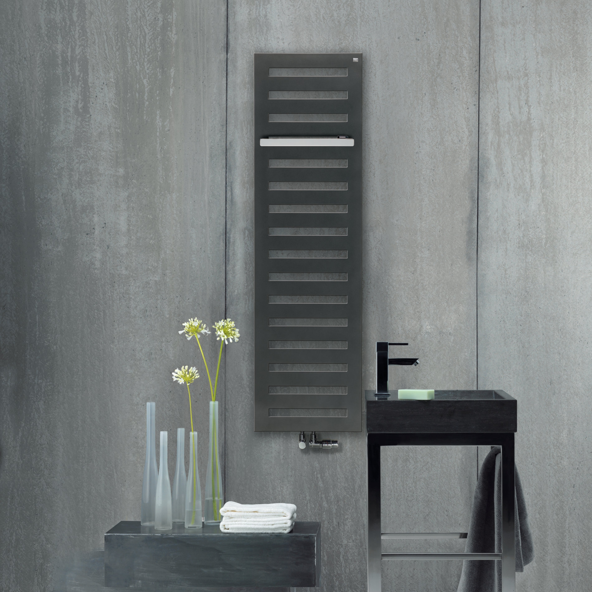 Zehnder Metropolitan Bar grzejnik łazienkowy dekoracyjny 122x50 cm czarny MEP-120-050/0557