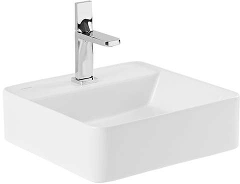 Sanindusa Sanlife umywalka 40,2x40,2 cm kwadratowa nablatowa biała 136720004