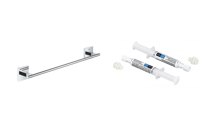 Zestaw Grohe Start Cube drążek na ręcznik chrom i klej montażowy QuickFix (40987000, 41128000) - Wysyłka w 24h