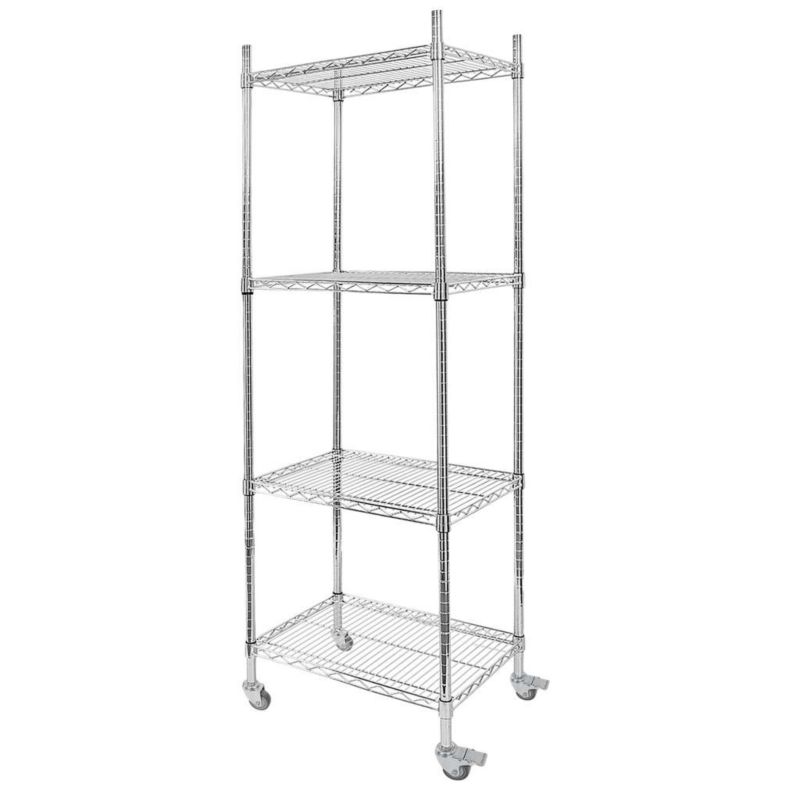 Regał metalowy gastronomiczny Mega-M chromowany 4-półkowy na kółkach 60x45x180cm nośność 250kg 1szt.