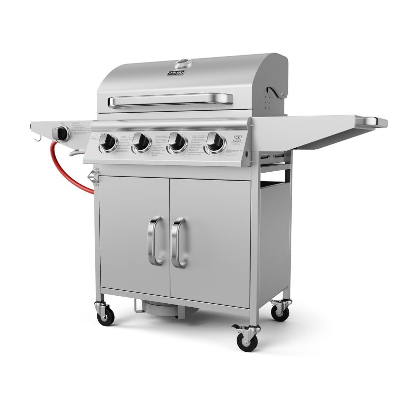 Grill Gazowy Koler Relish V2 Srebrny Nierdzewny 5 Palników 16kW 2 Ruszty + Pokrowiec 1 szt.