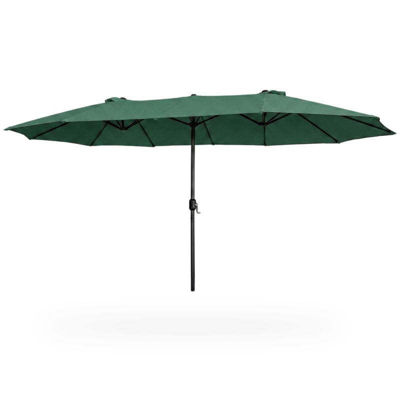 Podwójny parasol ogrodowy Tilia w kolorze ciemnozielonym waga 12,3 kg wymiary 460x270x245 cm 1 szt.