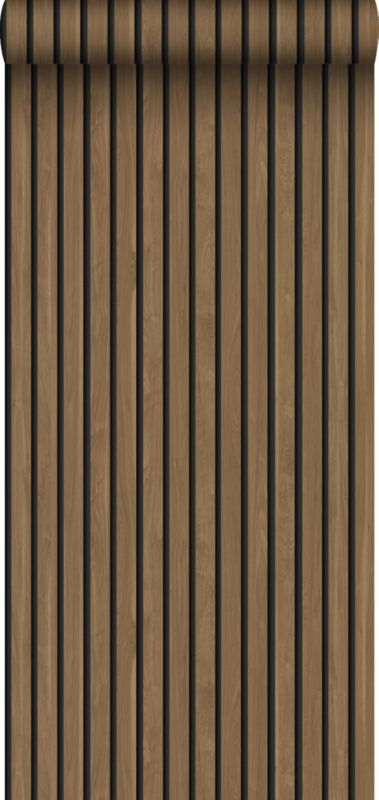 Tapeta Sanders & Sanders drewniane panele ścienne 3d brązowym 50 x 900 cm - 1 rol.