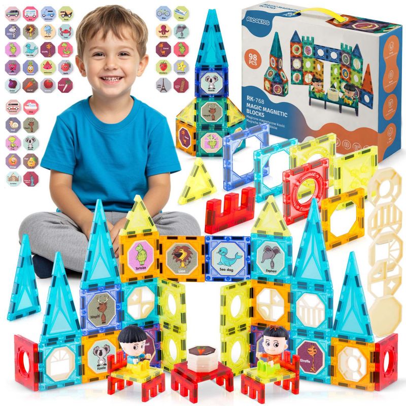 Klocki magnetyczne konstrukcyjne Ricokids RK-768 zestaw 98 el. z podświetleniem 1szt.