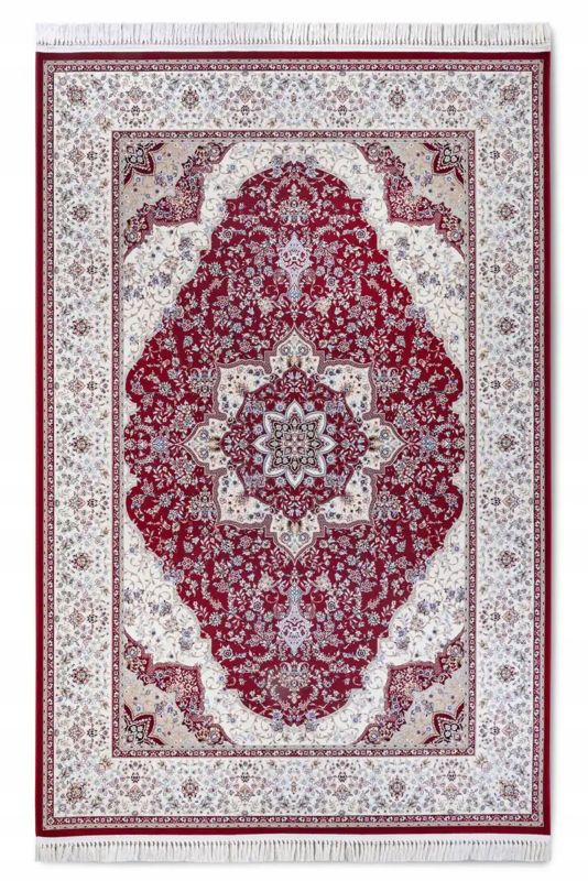 Dywan Villeroy&Boch ETIENNE 190x285 cm, czerwony, tradycyjny wzór z frędzlami, do salonu, 1 szt.