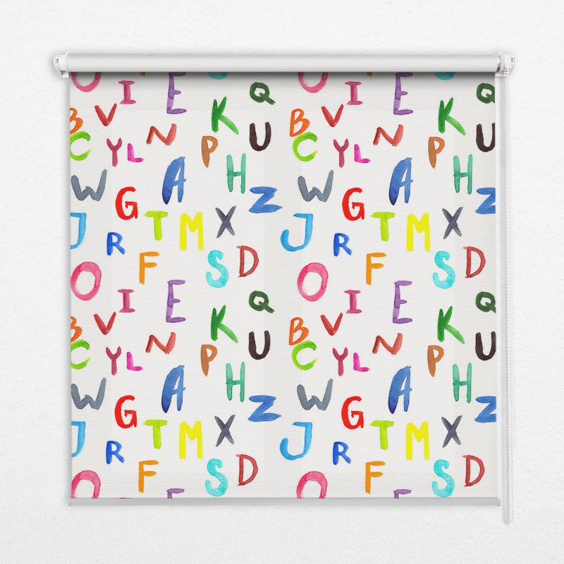 Roleta Przepuszczające Światło Tulup 80x140 cm Kolorowe Literki Montaż do ściany/sufitu 1 szt.
