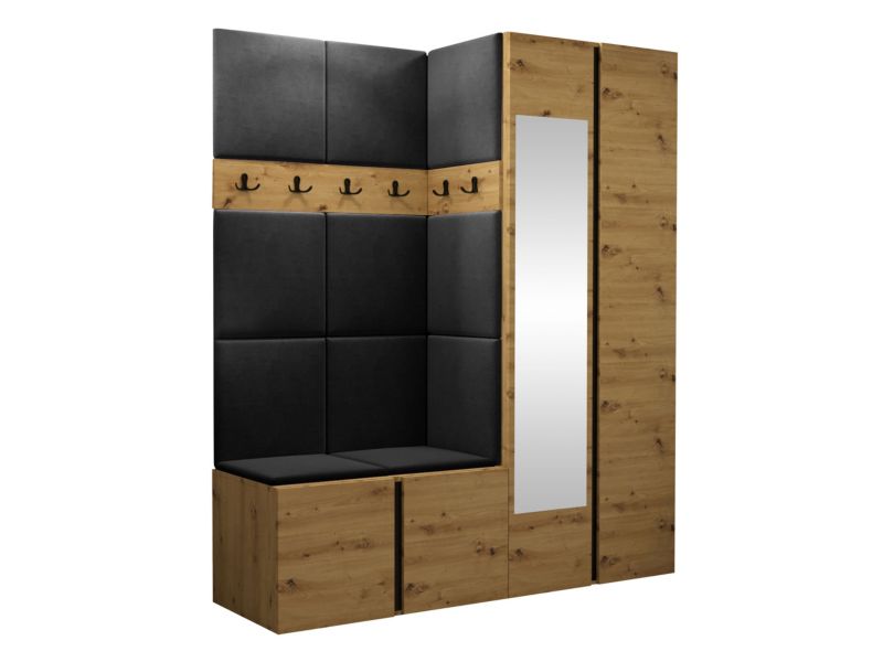 Garderoba MIRJAN 24 Orion XII dąb artisan/czarny + czarny 1 kpl.