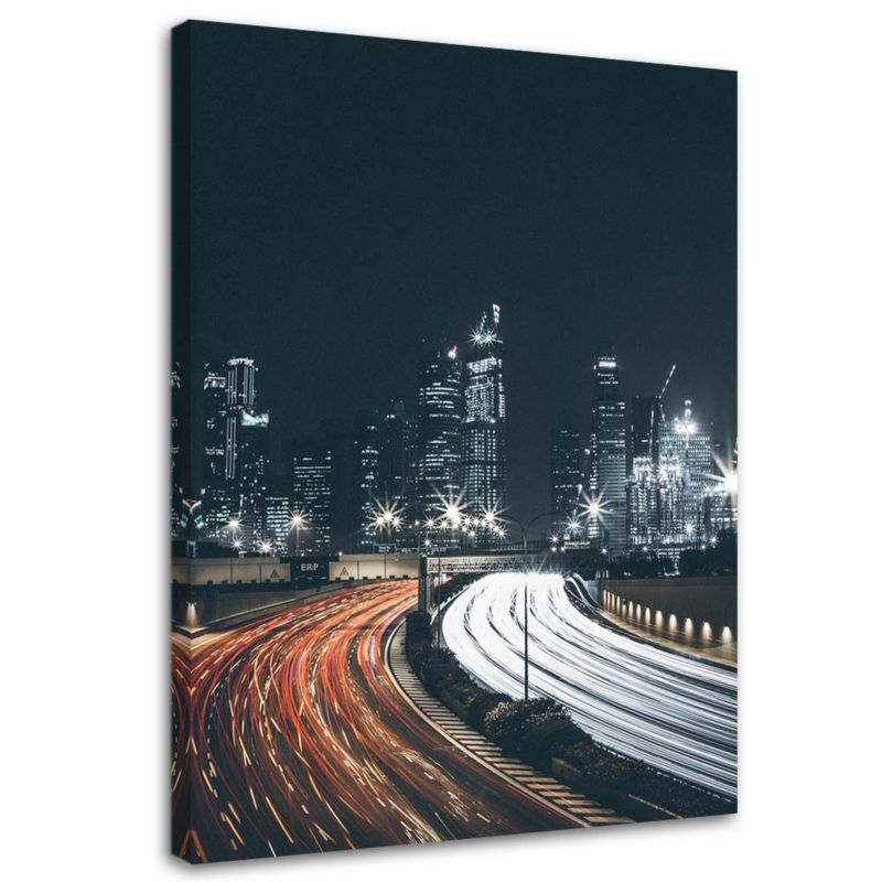 Obraz na płótnie Feeby Miasto nocą 80x120cm 1szt