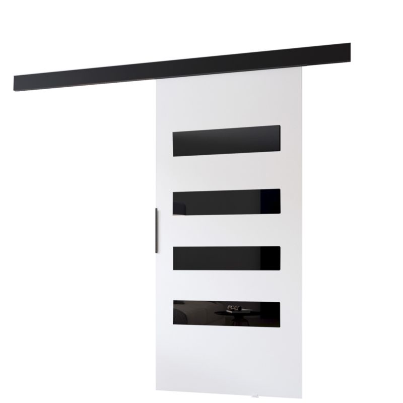 Drzwi przesuwne MINIO go for it PRIM F 76 cm białe z czarną maskownicą 1 szt.