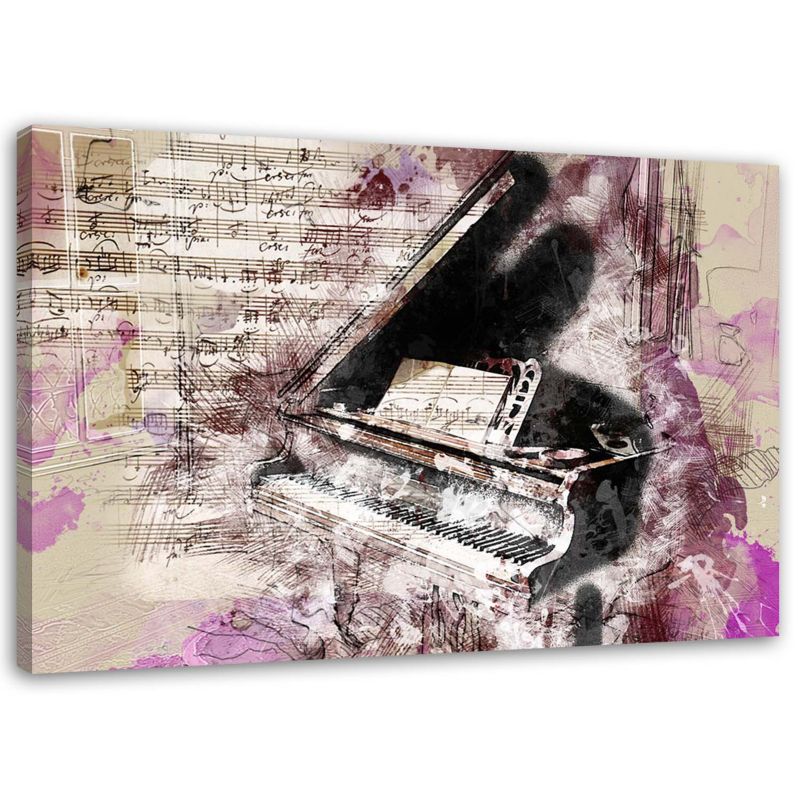 Obraz na płótnie Feeby Fortepian abstrakcja shabby chic 90x60cm 1szt