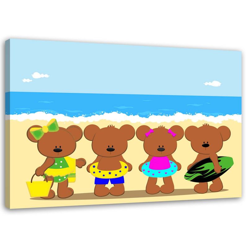 Obraz na płótnie Feeby Misie na plaży 30x20cm 1szt
