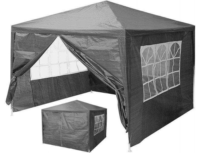 Pawilon ogrodowy MultiGarden handlowy 3x3m 4 ścianki szary 1 szt.
