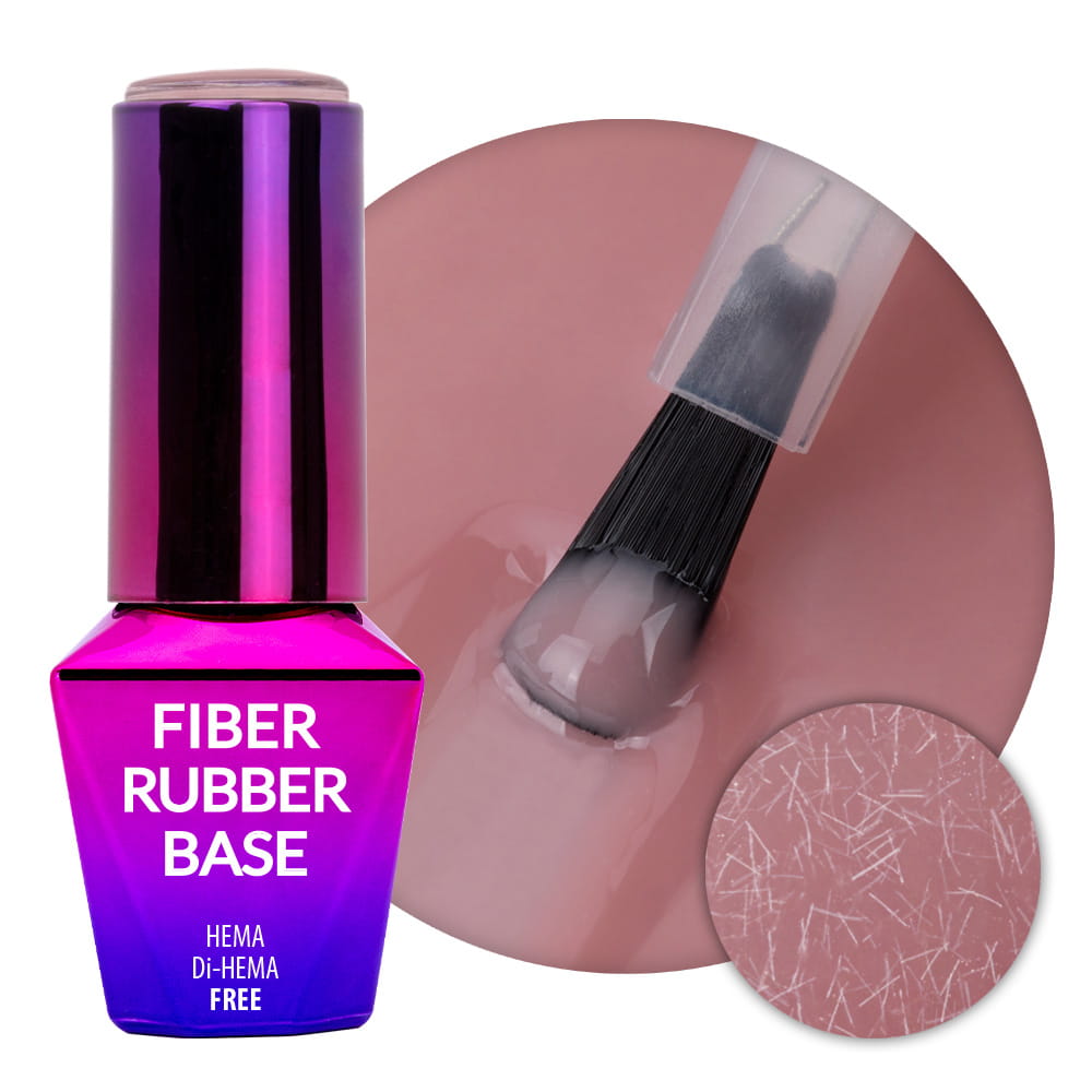 Baza kauczukowa z włóknami do manicure i pedicure 2w1 Fiber Rubber Base MollyLac Biscotti HEMA/Di-HEMA Free 10g