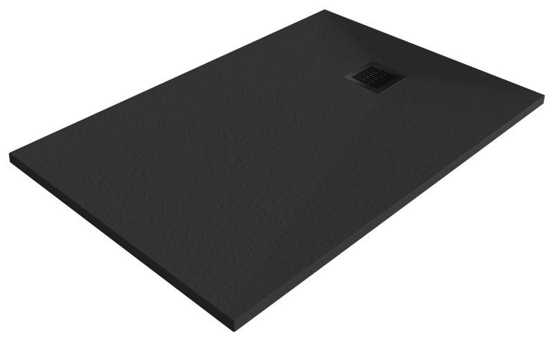 Brodzik konglomeratowy GoodHome Douro 120 x 80 x 2,8 cm czarny