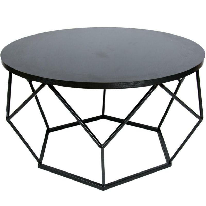 Stolik kawowy HowHomely Diamond czarny loft 70x70x40 cm 1 szt.