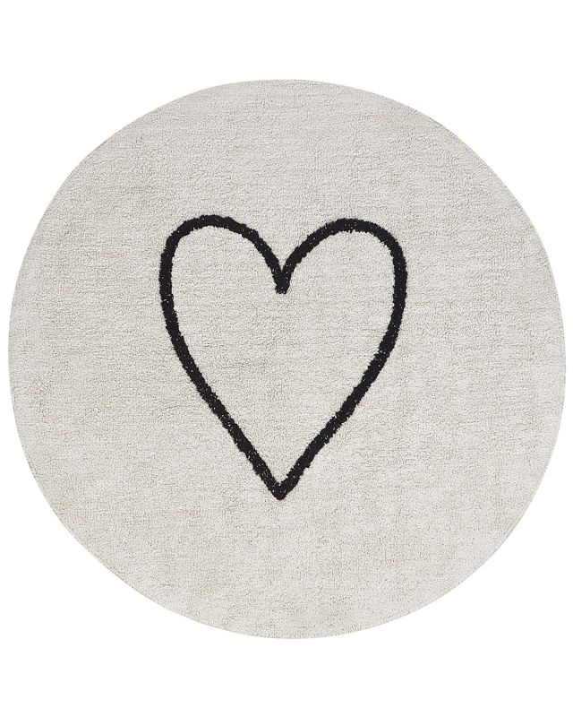 Dywan dziecięcy Heart Beżowy 140 cm Bawełna 1 szt.