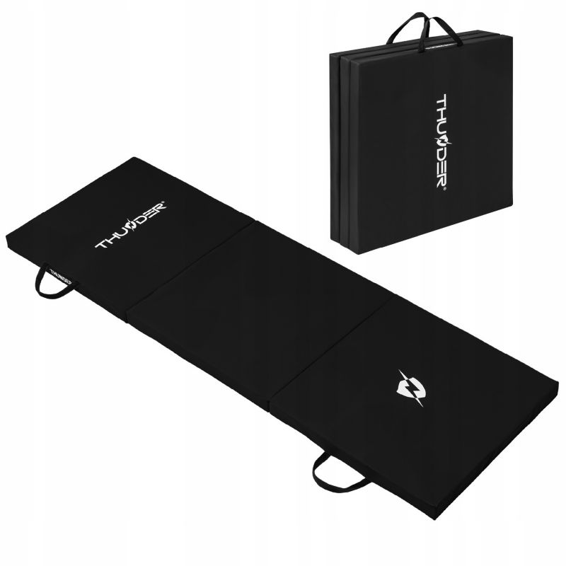 Materac gimnastyczny składany Thunder MG-02-BLACK 180x60x5 cm twardy antypoślizgowy 1szt.