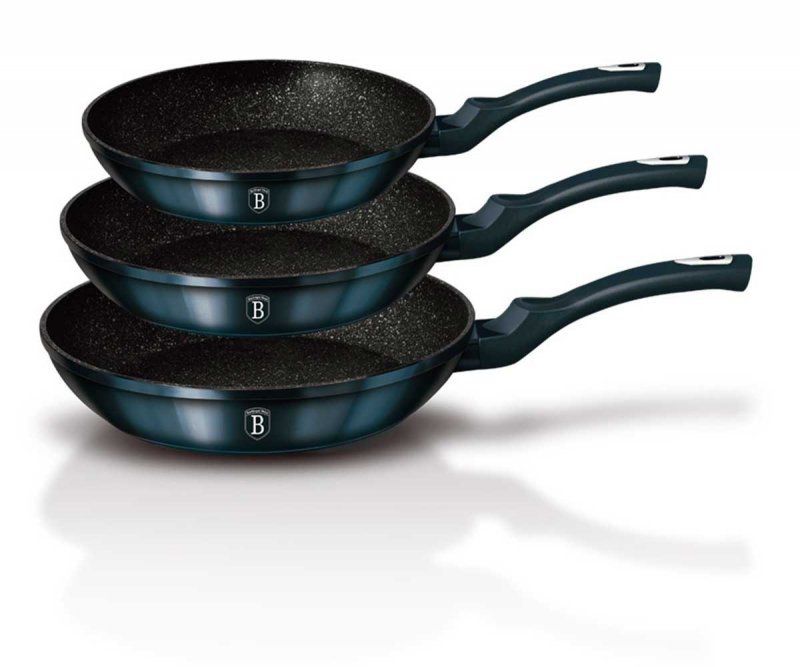 Zestaw 3 patelni granitowych 20/24/28 cm Berlinger haus bh-6177 komplet 1szt