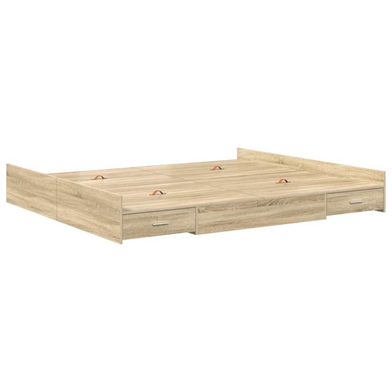 Rama łóżka WaszeMeble 180x200 cm Dąb sonoma drewno WM-3335271 1 szt.