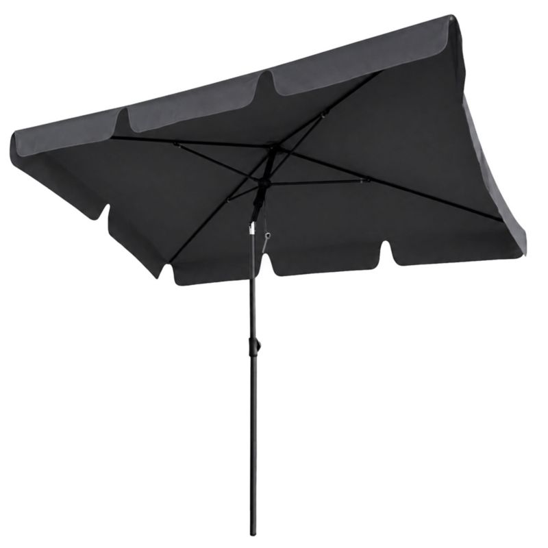 Parasol ogrodowy Floks z ochroną UV ciemnoszary waga 2,8 kg wymiary 200x123x235 cm 1 szt.
