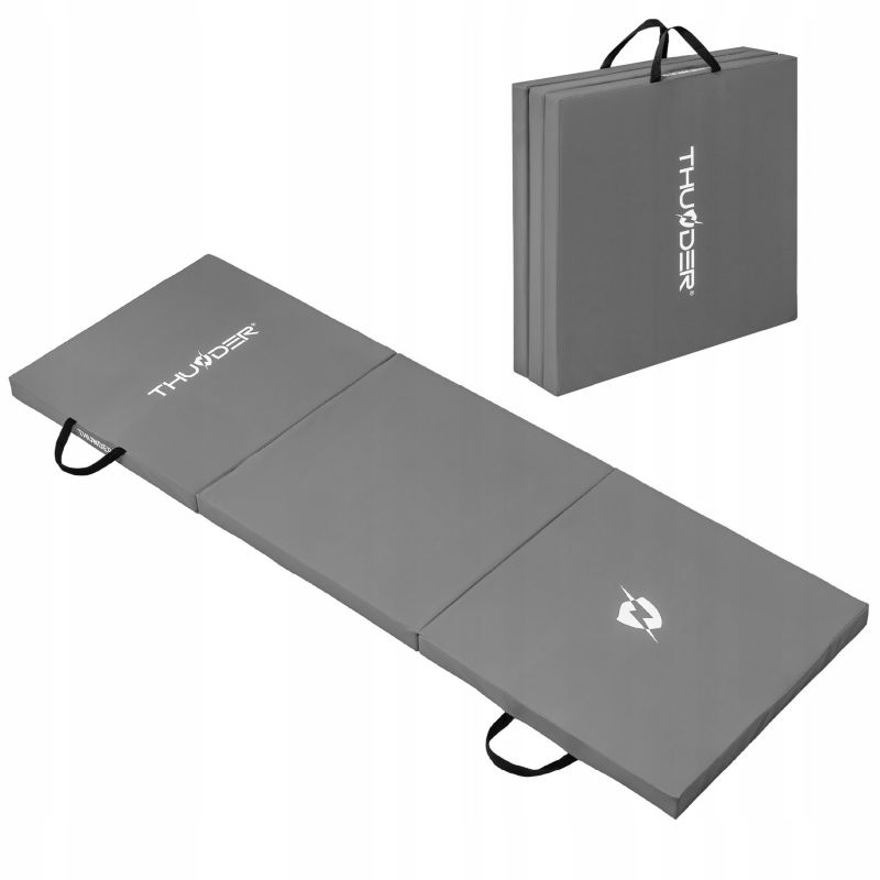 Materac gimnastyczny składany Thunder MG-02-GREY 180x60x5 cm twardy antypoślizgowy 1szt.