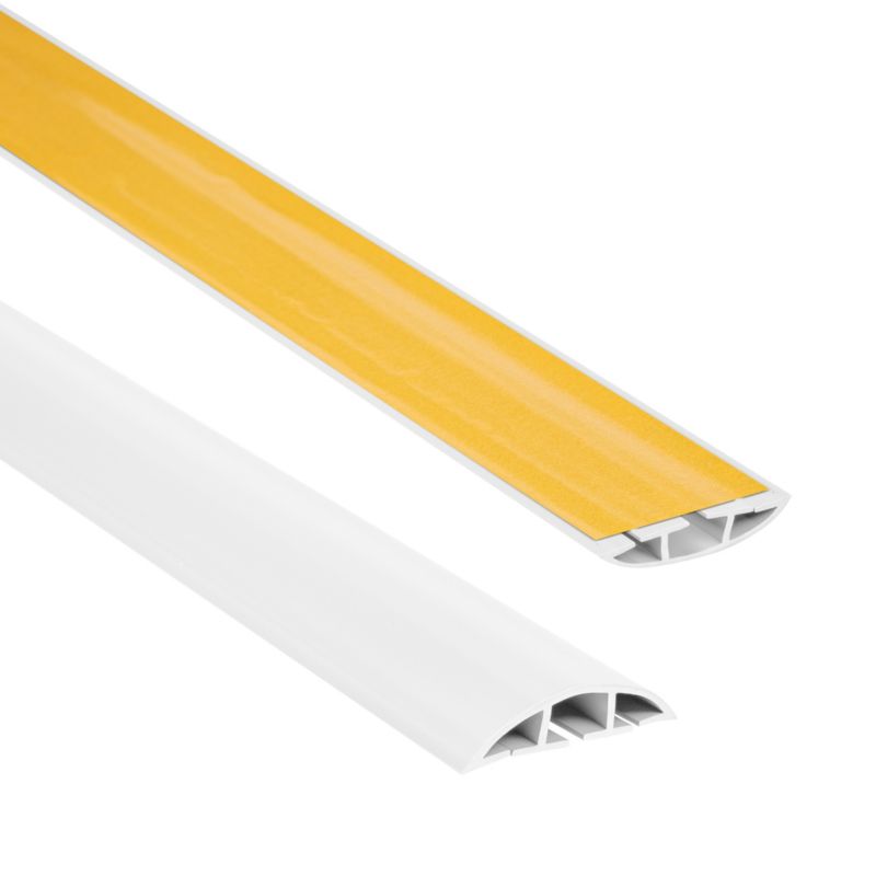 Listwa kablowa maskująca samoprzylepna PCV 60 mm QUEST, maskownica kabli, 3 kanały, półokrągła - 200 cm, biały, 1 szt.