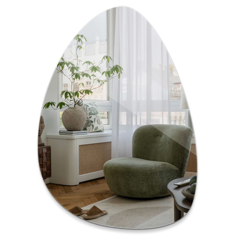 Duże lustro asymetryczne Tulup 64x90 cm Organiczna forma do sypialni 1 szt.
