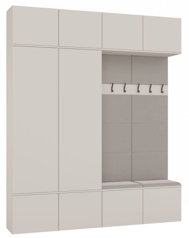 Garderoba Topeshop HAGA IV 2Sz2W KASZMIR BEŻ 2x Szafa + 2x Wieszak 238x200x35 cm 1 szt.