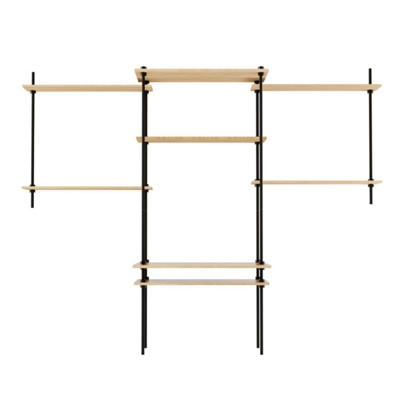 Biurko z regałem AR Shelving Deco z 8 półkami 185x235x52,5 cm 15 kg na półkę 1 szt