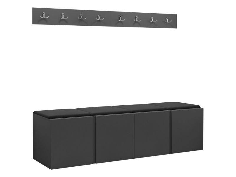 Garderoba MIRJAN 24 Orion VII grafit + czarny 1 kpl.