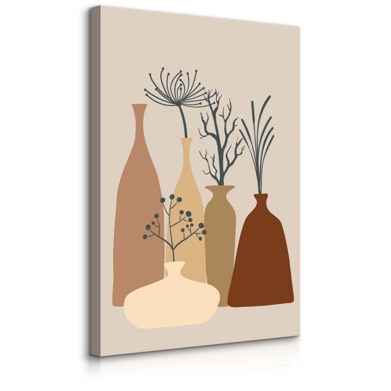 Obraz Muralo Na Płótnie Rośliny Styl Boho Minimalizm Martwa Natura 40x50 cm 1 szt.