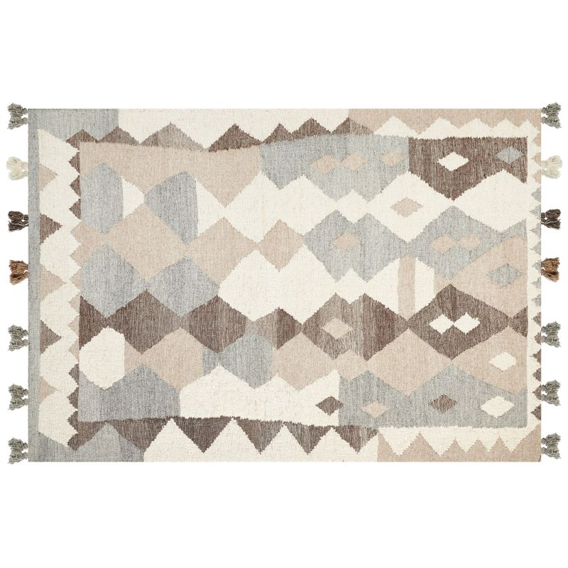 Dywan Aralez Beżowy 160 x 230 cm Wełna Kilim 1 szt.