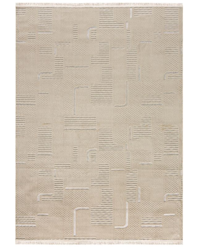 Nowoczesny dywan, geometryczny 200x290cm Sora Vaga Mazovia - beżowy, kremowy, na ogrzewanie podłogowe, 1szt.