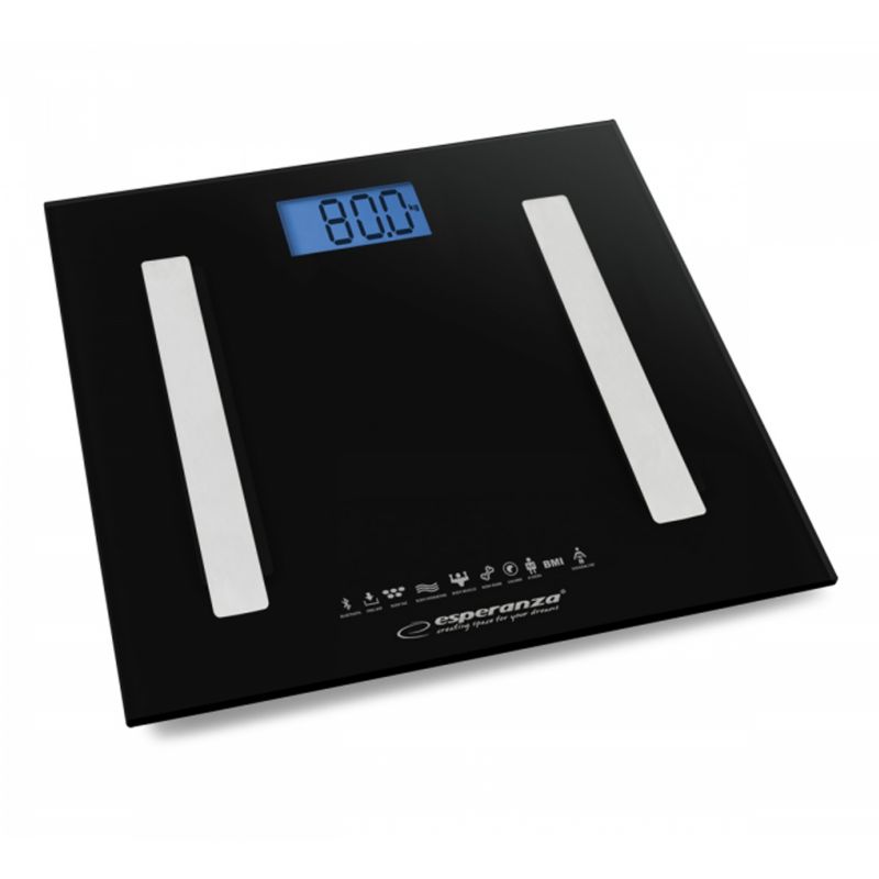 Waga łazienkowa Esperanza EBS016K Bluetooth analiza BMI do 180 kg 30x30 cm 1 szt.