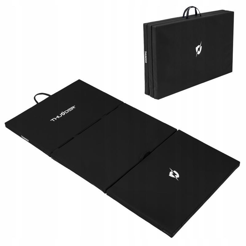 Materac gimnastyczny składany Thunder MG-03-BLACK 197x100x5 cm twardy antypoślizgowy 1szt.