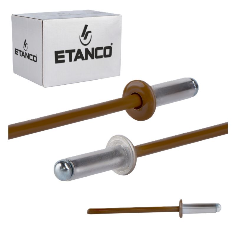 Nity aluminiowe zrywalne Etanco 4x12 mm RAL 8003 500szt
