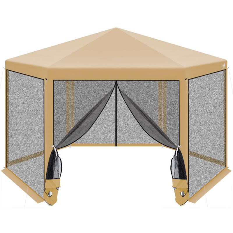 Pawilon Saska Garden ogrodowy sześciokątny 2X2X2X2.5m z moskitierą beżowy 1szt
